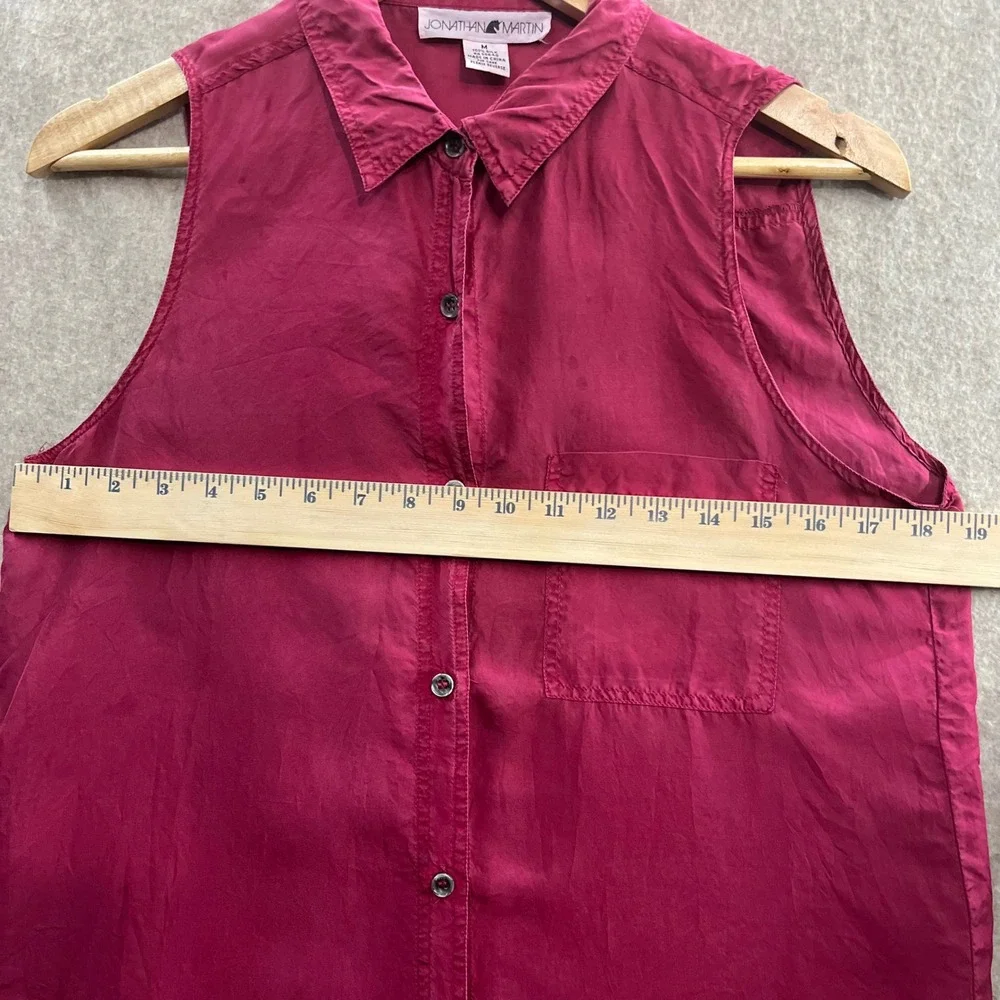Jonathan‎ Martin Sleeveless Silk Blouse Womens Medium Magenta Pink Vintage